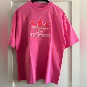 adidas Pink Logo Kids T‑Shirt